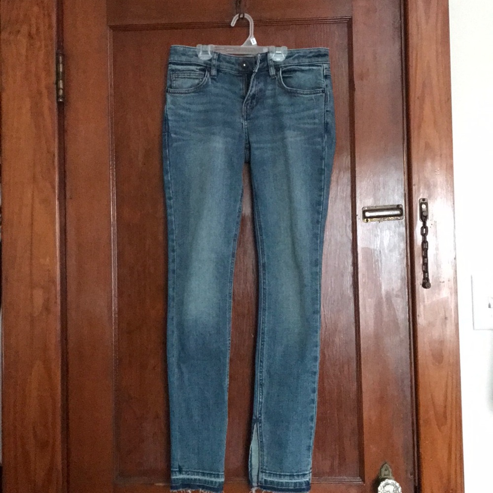 Free people Kentucky split raw hem jeans